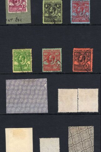 Falkland Is SG116/26 Whale and Penguins Top Values Madame Joseph pmk