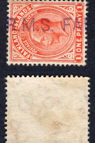 Falkland Is SG61 1d Used Mult CA Part RMS Falkland Postmark RARE
