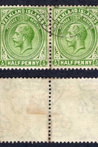 Falkland Is SGZ36 1/2d Yellowish green strip of SIX Used in South Georgia Cat 51