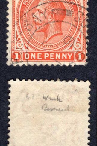 Falkland Is SG74var 1d Wmk Script REVERSED not listed