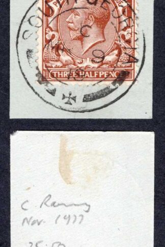 Falkland Is GB 1 1/2d KGV used in South Georgia on piece