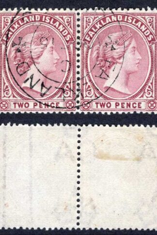 Falkland Is SG25 2d purple Wmk CA CDS PAIR Cat 24++ pounds