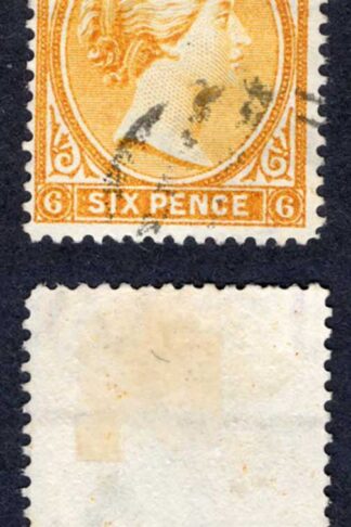Falkland Is SG33x 6d Orange-yellow Cat 55 pounds