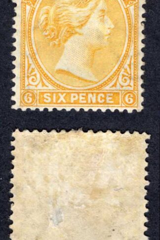Falkland Is SG34 6d yellow Mint (hinge remainders) Cat 90 pounds