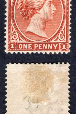 Falkland Is SG19 1d Reddish Chestnut M/M (hinge remainders) Cat 65 pounds