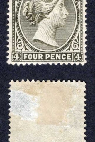 Falkland Is SG6 4d Grey-black Wmk CA M/M (Large thin) Cat 850 pounds