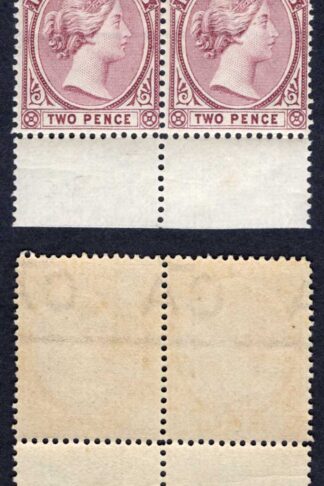 Falkland Is SG25 2d Purple Wmk CA U/M PAIR Cat 15++ pounds