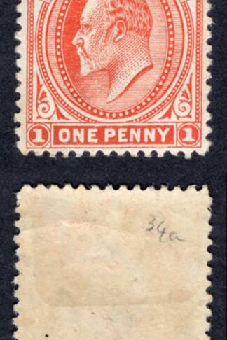 Falkland Is SG44c 1d Vermilion on Thick paper M/M (Hinge remainder) Cat 30 pounds