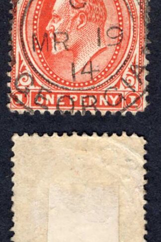 Falkland Is SGZ15 KEVII 1d Vermilion used in South Georgia (corner crease) Cat 24 pounds