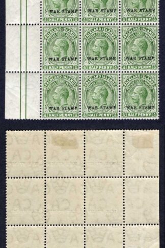 Falkland Is SG70b 1/2d Deep Olive (comb perf) Block (4 x U/M)