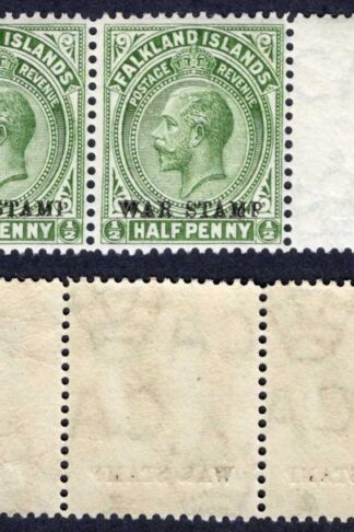 Falkland Is 1/2d opt War Stamp with Reversed Albino overprint in the margin U/M