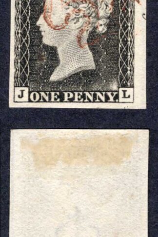 Penny Black (JL) Plate 1a FANTASTIC Four Margin Example