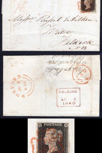 Penny Black (TK) Plate 3 (constant variety) Possibly touched top right  on Cover