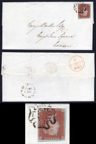 1841 Penny Red (GL) possibly touched bottom Left Very Clean cover