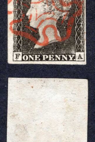 Penny Black (FA) Plate 1a SUPERB FOUR MARGINS