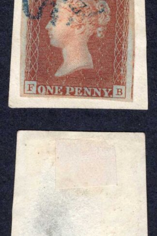 1841 Penny Red (FB) Black Plate 10 with a fine BLUE Maltese Cross Cat 1500 pounds