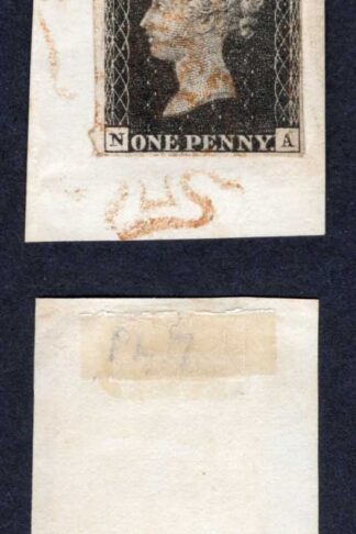 Penny Black (MA/NA) Plate 7 VERTICAL Pair on Piece 4 Margins Cat 1400 pounds