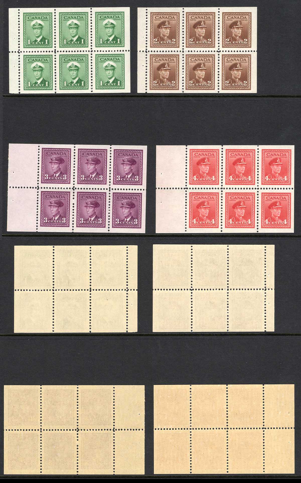 Canada SG375b/80a Set of Four Booklet Panes of 6 U/M Cat 60.50 pounds