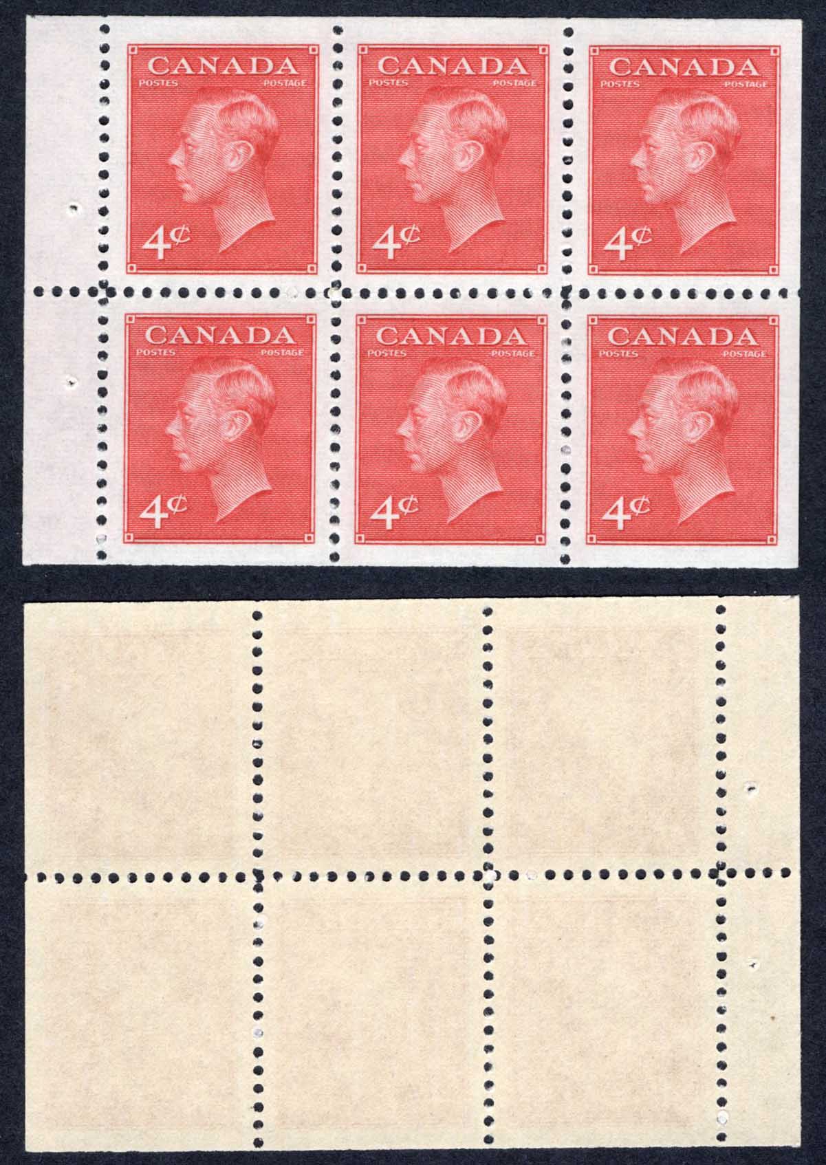 Canada SG417a 4c Carmine-lake Booklet Pane of 6 U/M Cat 25 pounds