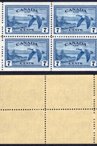 Canada SG407a 7c Air Booklet Pane U/M Cat 20 pounds