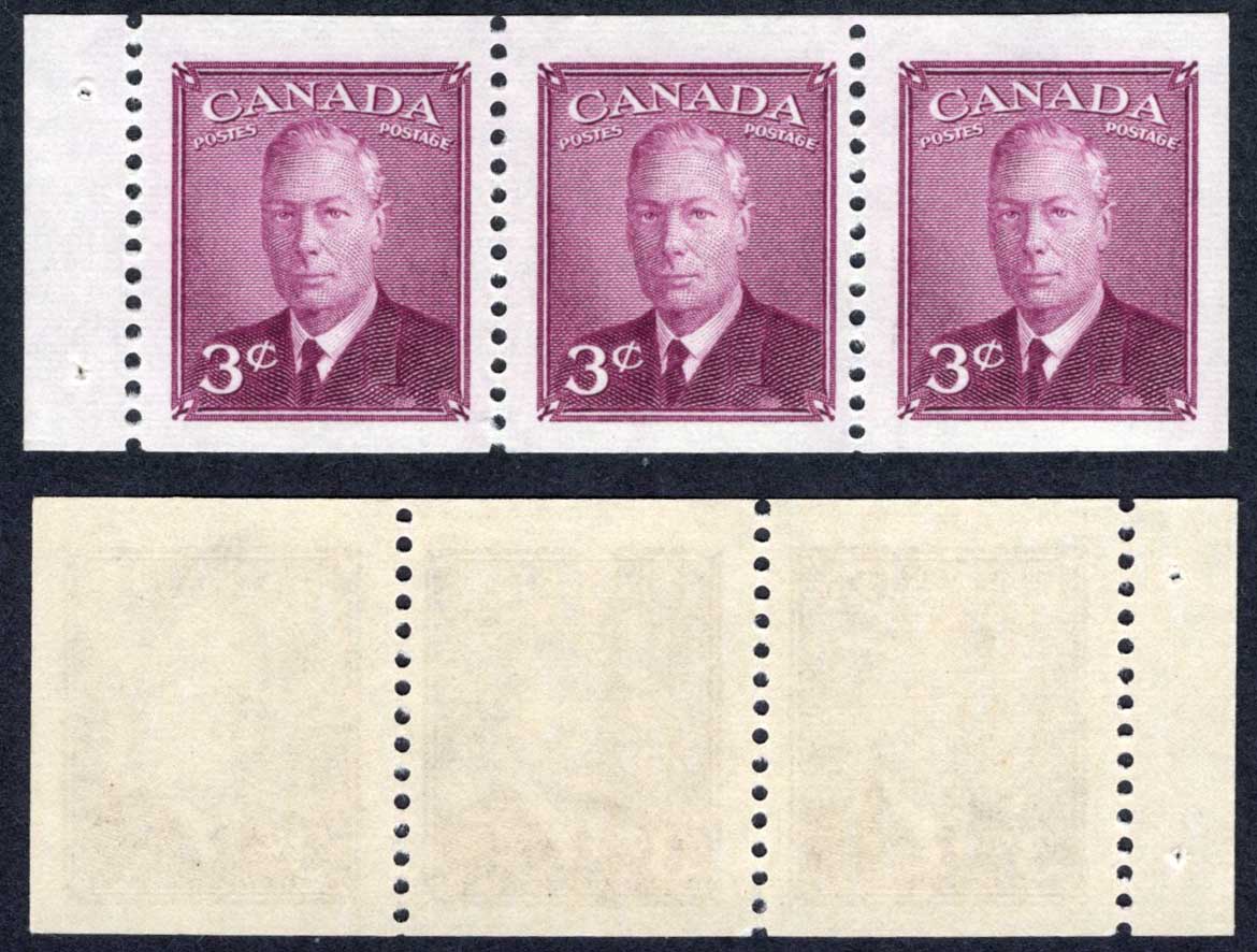 Canada SG443a 2c Purple Booklet Pane of 3 U/M Cat 5.50 pounds
