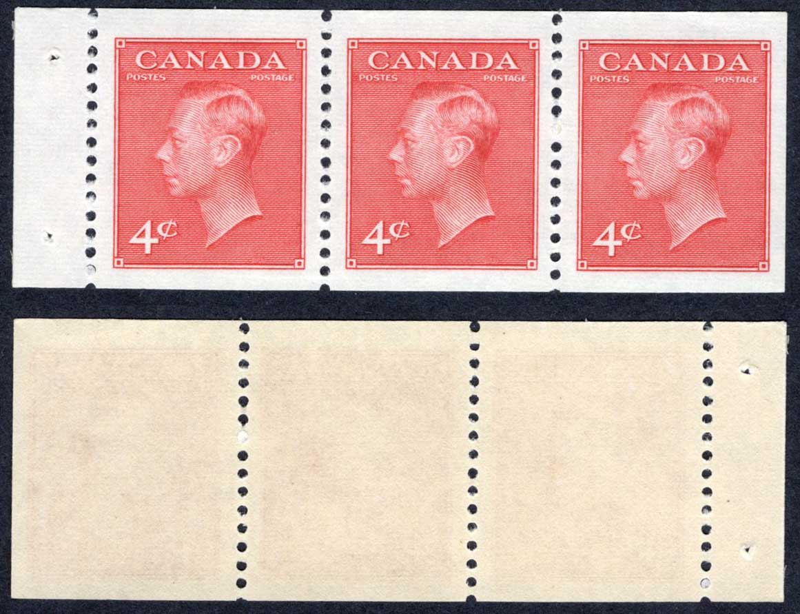 Canada SG443ba 4c Carmine-lake Booklet Pane of 3 U/M Cat 55 pounds
