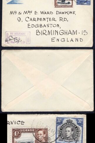 KUT EAF WWII 1945 Censored Air letter to England