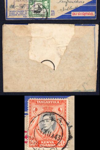 KUT EAF WWII 1943 Xmas Greeting Airmail Letter with RAF Censor