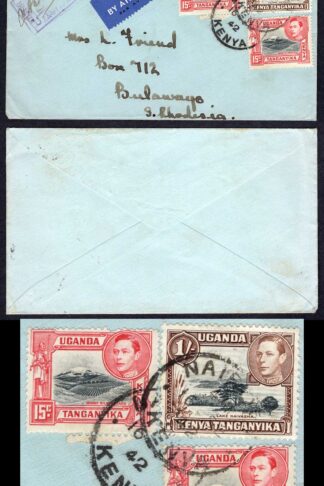 KUT EAF WWII 1942 RAF Censored Cover to S Rhodesia