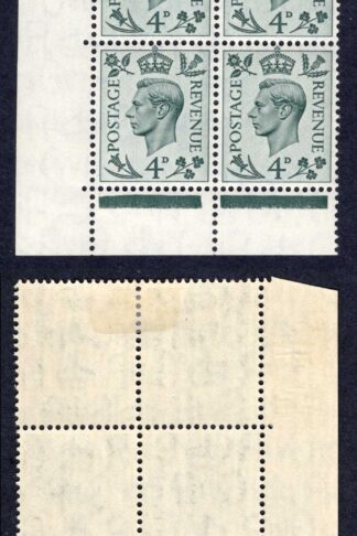 SG468 4d Grey-green Cylinder I41 1 no dot Block M/M Cat 11 pounds