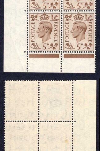 SG469 5d Brown Cylinder D38 1 no dot Block U/M (crease in margin) Cat 25 pounds