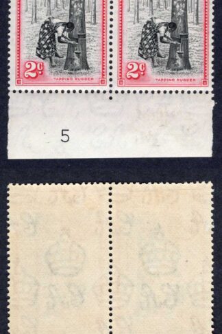 Ceylon SG386b 2d Black and carmine Perf 13.5 Block of 4 (2 x U/M) Cat 16 pounds