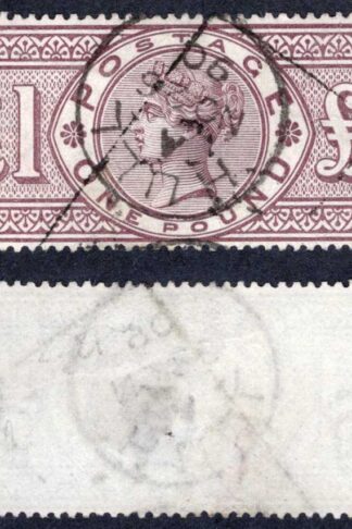 SG185 One Pound Brown-Lilac Wmk Crowns Great Colour Cat 2750 pounds
