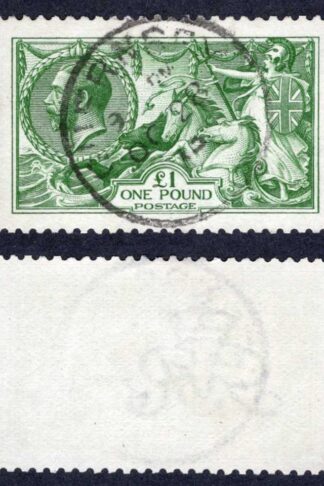SG404 One Pound DEEP GREEN Seahorse Superb 28 Oct Guernsey CDS