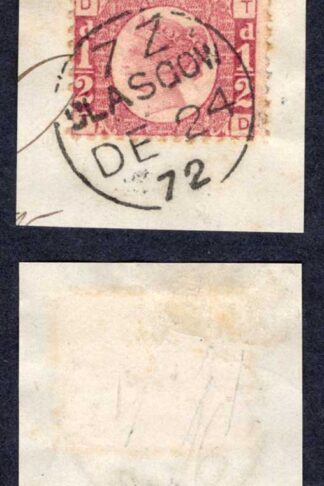 SG48 1/2d Plate 4 Great Glasgow CDS on Piece