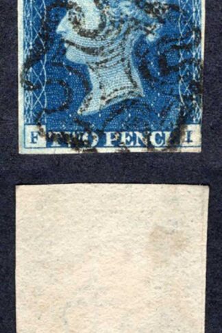 1840 2d Blue (FI) Plate 2 Just touched at bottom right Cat 1000 pounds
