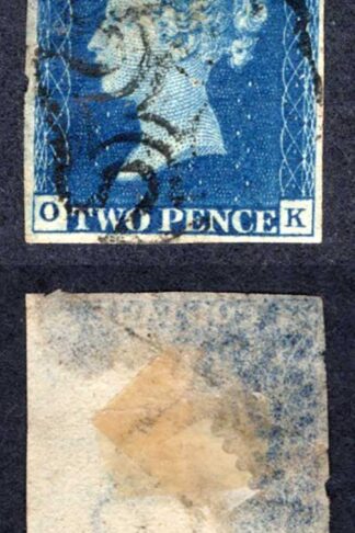 1840 2d Blue (OK) Plate 2 (Heavey Thin) Cat 1000 pounds