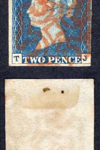 1840 2d Pale Blue (TJ) Plate 1 Fine 3 margins Cat 1250 pounds Attractive