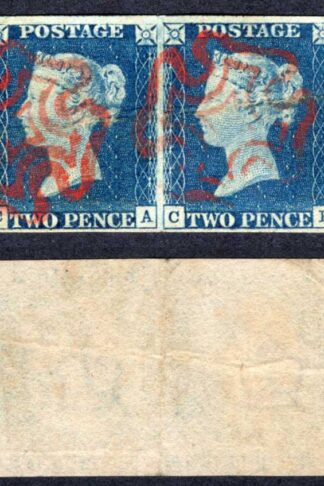 1840 2d BRIGHT Blue (CA/CB) Plate 1 (Creased) Very Attractive Cat 2500 pounds