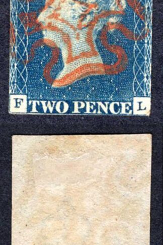 1840 2d Blue (FL) Plate 1 with a Red Cross Cat 1250 pounds