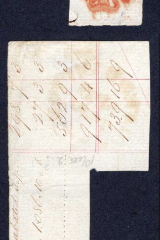 1840 2d Blue (MB) Plate 1 Three margins Red Cross Cat 1250 pounds