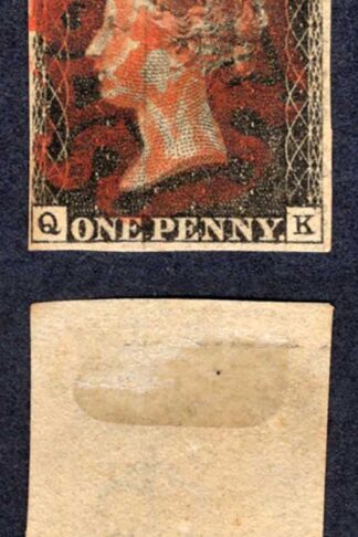 Penny Black (QK) Plate 6 Great Original Re-entry Four Margins