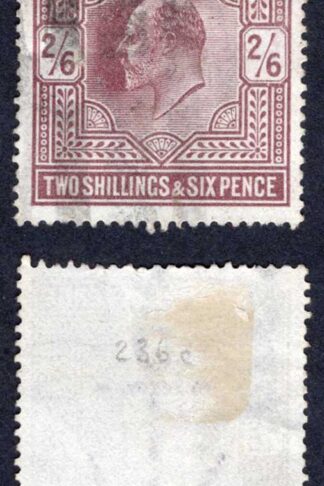 KEVII SG260 2/6d Lilac DLR used Cat 120 pounds