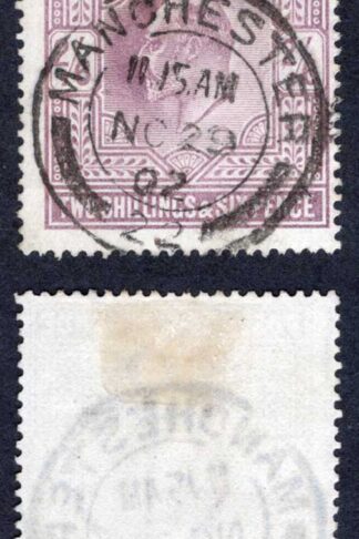 KEVII SG260 2/6d Lilac DLR 1902 Manchester CDS Cat 120 pounds