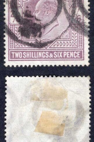 KEVII SG260 2/6d Lilac DLR (crease) Cat 120 pounds