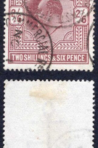 KEVII SG316 2/6d Dull red-purple Somerset House Cat 140 pounds