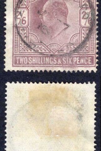 KEVII SG316 2/6d Dull red-purple Somerset House Cat 140 pounds