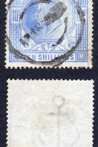 KEVII SG265 10/- Ultramarine DLR (crease and a tear bottom right) Cat 350 pounds