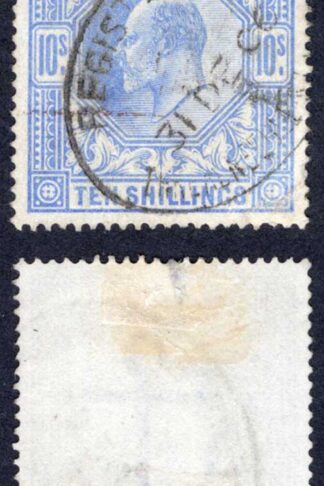 KEVII SG265 10/- Ultramarine DLR (thin at top) Cat 350 pounds