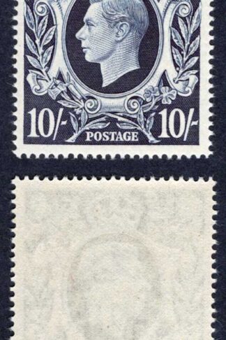 SG478 10/- Dark Blue U/M Cat 260 pounds